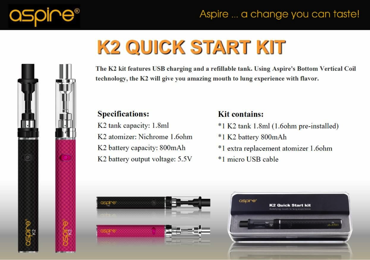 Aspire K2 Kit complete